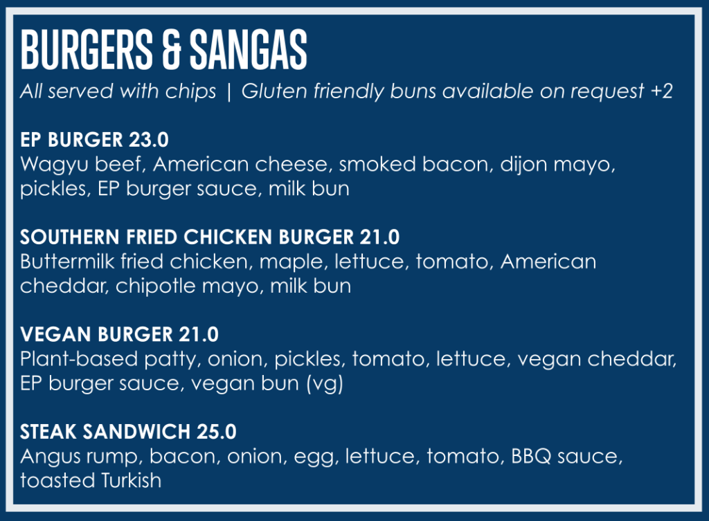 BURGERS & SANGAS