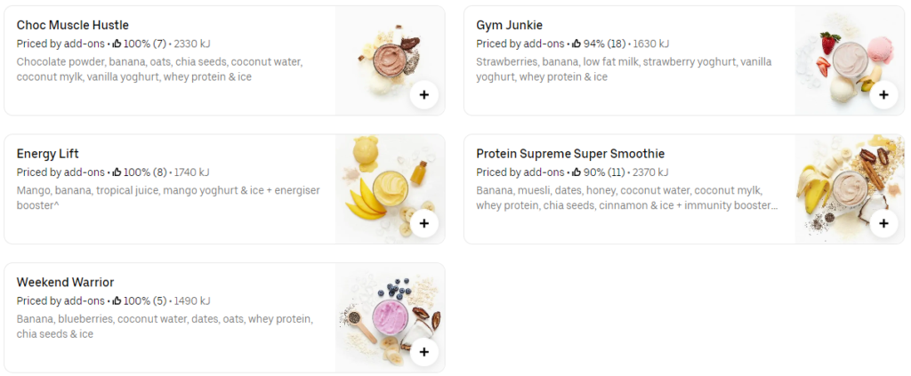 Boost Juice Menu Protein & Energy