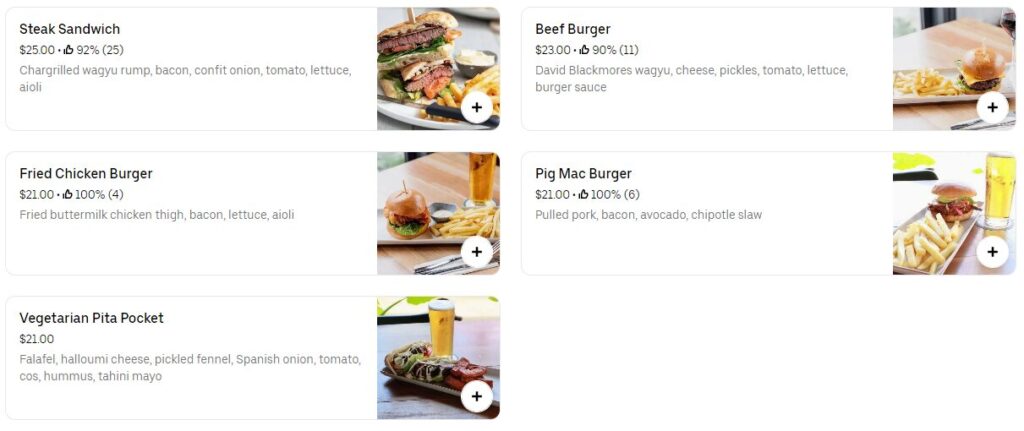 Coomera Lodge Menu Burgers Prices