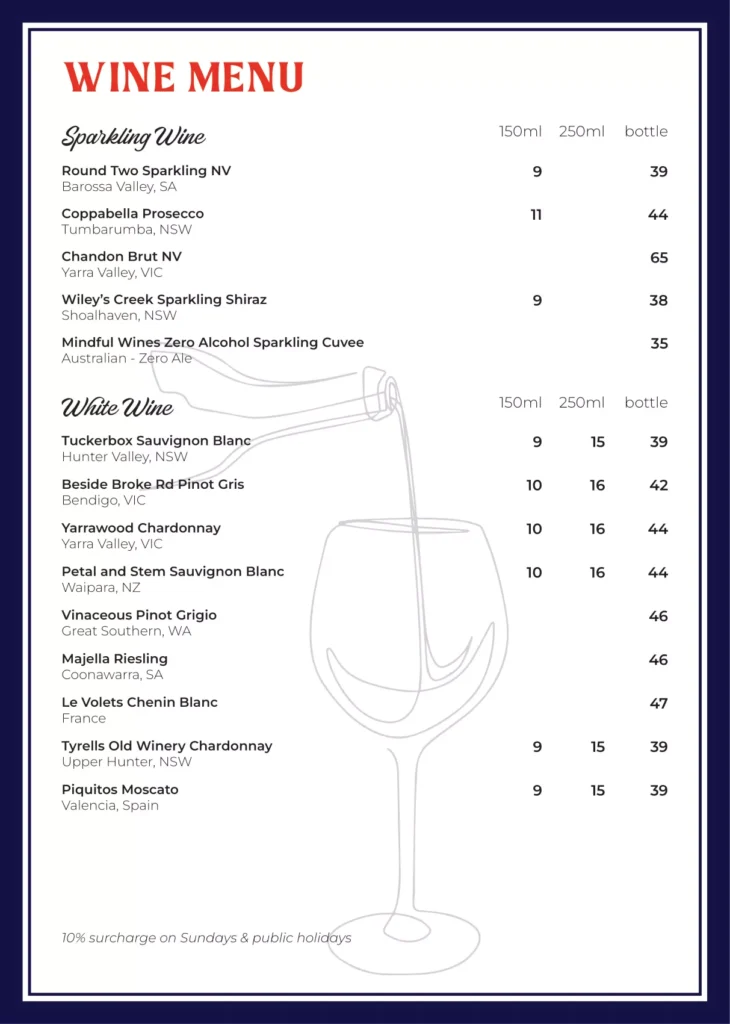 GEORGIA ROSE SHELL COVE MENU WINE PRICES