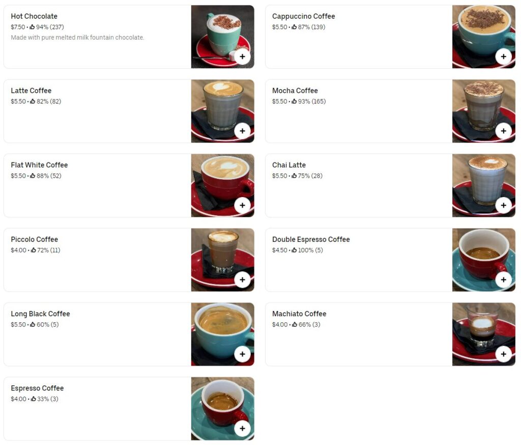 Hot Beverages Prices