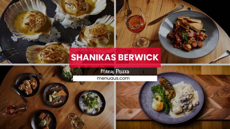 Shanikas Berwick Menu Australia & Updated Prices 2025