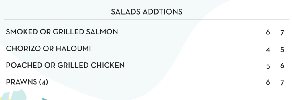 salads addtions