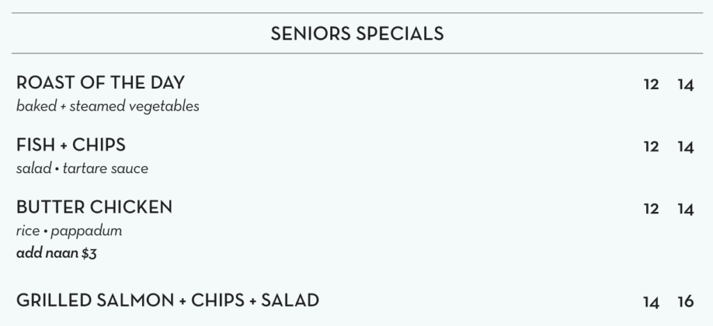 seniors specials