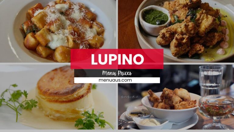 Lupino Menu Australia & Updated Prices 2025