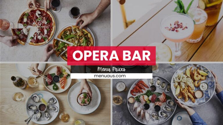 Opera Bar Menu Australia & Updated Prices 2025